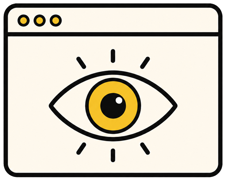Icono de una ventana de navegador con un ojo