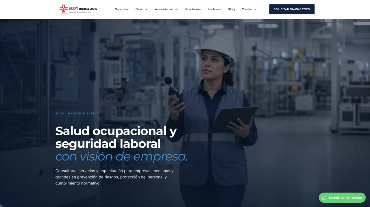 Vista previa del sitio de SCOY Health & Safety